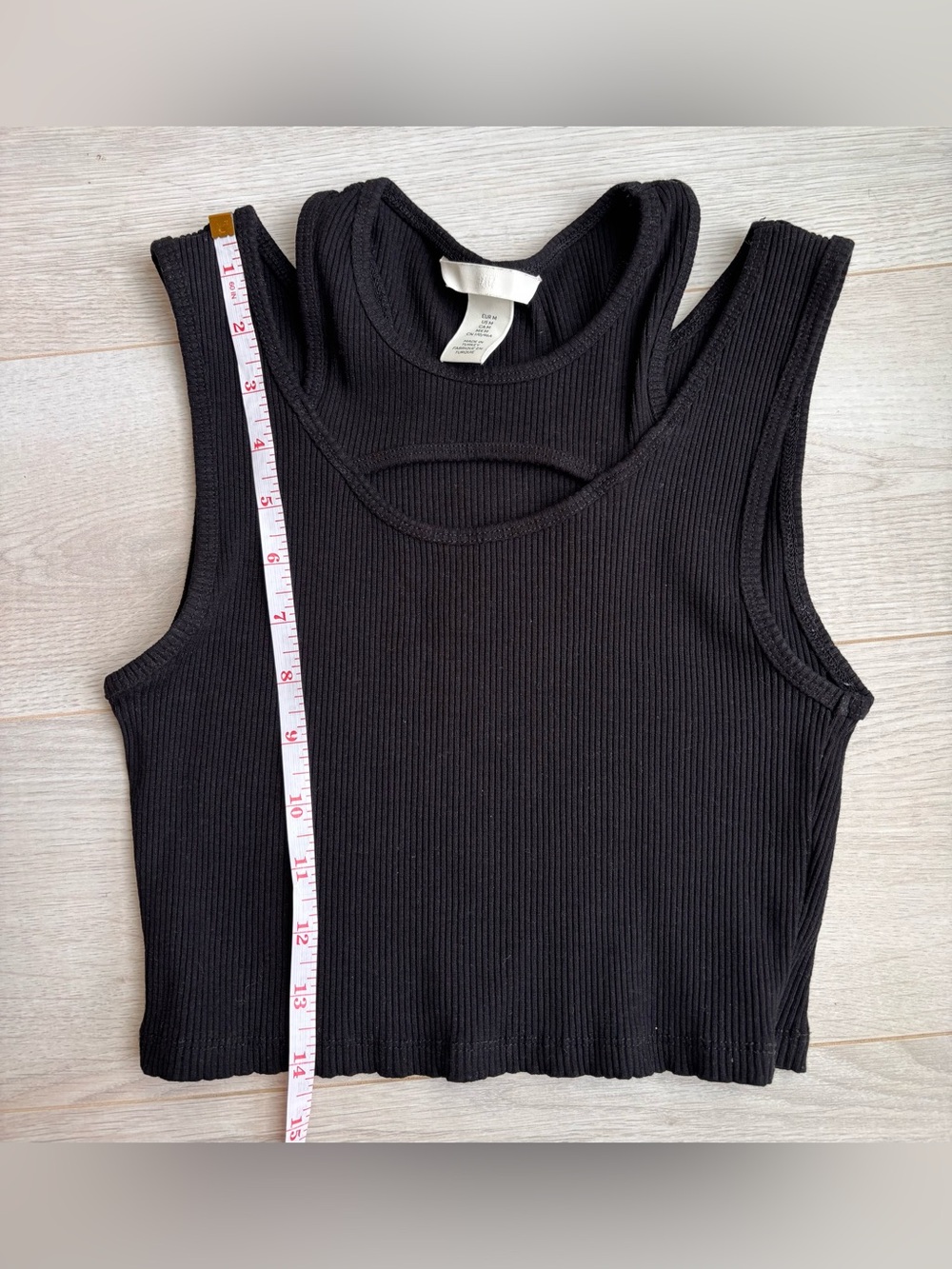 H&M | Cropped Cut-Out Peek-a-Boo Ribbed Tank Top M - Picture 6 of 6
